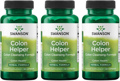 Swanson Colon Helper - Promotes Digestive Health Using Vervain Goldenseal Root Slippery Elm Bark & More - Herbal Supplement Aiding Healthy Eliminations - (60 Capsules) 1 Pack (3 Pack)