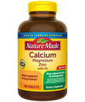 Nature Made Calcium Magnesium Zinc with Vitamin D3, Dietary Calcium Supplement for Bone Support, 300 Tablets