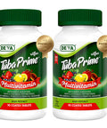 Deva Tuba Prime Vegan Multivitamin Iron- High-Potency Vitamin & Mineral Dietary Supplement Antioxidants, Fruit & Veg Blend, Super Mushrooms, Probiotics, Prebiotics, Seeds, Herbs 90 Tabs 2-Pack