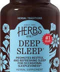 Herbs Etc. Deep Sleep Softgels Holistic Bedtime Supplement for Calming Sleep Aid Chamomile Lemon Balm Extract & Passionflower