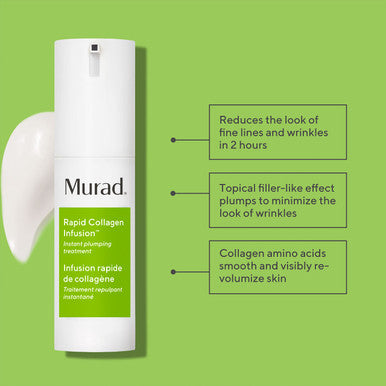 Murad Rapid Collagen Infusion Anti-Aging Serum With Collagen Amino Acids & Winged Kelp Extract For Visible Wrinkle Reduction Enhanced Skin Firmness & Re-Volumizes Skin 1.0 Fl Oz