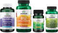 Swanson Energy Bundle: Blacktrap Molasses - Vitamin B12 - Pqq Pyrroloquinoline Quinone - Rhodiola Ashwagandha Ginseng