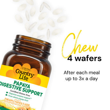 Country Life Papaya Digestive Support Daily Enzymes To Promote Digestive Health And Nutrient Absorption 500 Ct