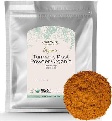 Starwest Organic Turmeric Root Powder 1 Pound Bulk