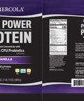 Dr. Mercola Pure Power Protein Powder, Vanilla, 31 oz (1 IB. 15 oz.) (880 g), 22 Servings, BCAA, Natural Sweeteners Only, Non GMO, Soy , Gluten