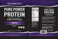 Dr. Mercola Pure Power Protein Powder, Vanilla, 31 oz (1 IB. 15 oz.) (880 g), 22 Servings, BCAA, Natural Sweeteners Only, Non GMO, Soy , Gluten