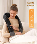 Knqze Neck Massager With Heat Neck Massager For Pain Relief Deep Tissue 4D Deep Tissue Kneading Massage For Back Leg Full Body Muscle Pain Relief Ergonomic Design Ideal For Women Men Not Cordless