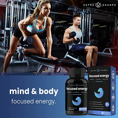 Caffeine Pills with L-Theanine for Focused Energy | Smooth & Clean Energy Supplement for Focus & Performance | No Crash No Jitters | Nootropic Brain Booster with Yerba Mate | 60 Vegan Energy Pills