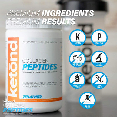 Ketond Collagen Peptides Collagen Peptides for Nails, Hair, Joints and Skin Unflavored (20 Servings)