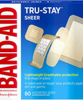 Band-Aid Brand Tru-Stay Sheer Bandages Assorted, 80 Count