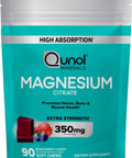 Qunol Magnesium Citrate Soft Chews 350mg Extra Strength Magnesium Supplement High Absorption to Support Nerve Bone and Muscle Health 90 Count