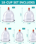 Ditind Cupping Therapy Set, 18 Pcs Cupping Set, Professional Cupping Kit For Massage Therapy, Portable Cupping With Case, Pump Suction Cups For Cellulite Muscle Pain Relief Physical Therapy.