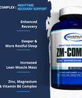 Gaspari Nutrition ZM-Complex: Nighttime Muscle Recovery and Healthy Sleep Support for Men and Women - Zinc, Magnesium, Vitamin B-6, 90 Capsules