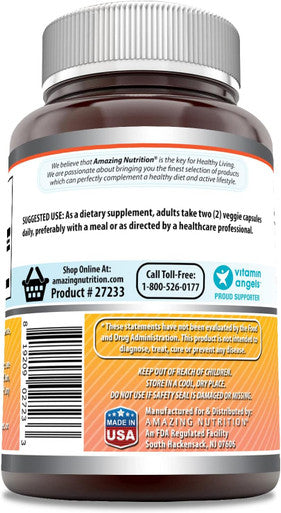 Amazing Nutrition Formulas Berberine Supplement | 1200 Mg Per Serving | 120 Veggie Capsules Per Serving | Non-GMO | Gluten- | Made in USA