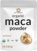 Deal Supplement Organic Peruvian Maca Root Powder 3lbs Easily Digested Gelatinized Form Herbal Superfoods Supplement for Men & Women Supports Immune & Energy Health Non-GMO
