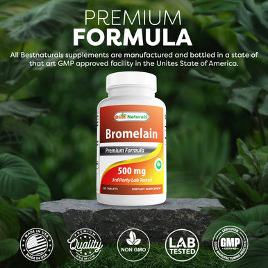 Best Naturals Bromelain 500mg 120 Tablets (120 Count (Pack of 2))