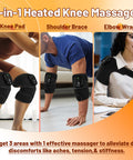 Langskip'S Cordless Knee Heating Pad3 In 1 Rechargeable Heated Knee Brace3 Heat Levels And 3 MassagesElbow & Shoulder For Arthritis Pain ReliefElectric Supports Wraps For Joints For Men Women 2Pcs