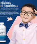 Best Nest Wellness Kids Liquid Multivitamin: Methylated Vitamins Whole Food Vegan B12 Gluten- Non-GMO Methylfolate Daily Liquid Vitamins for Kids with Immune Support -Strawberry Flavor 16oz
