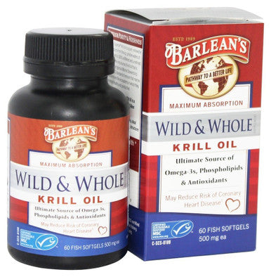 Barlean's Organic Oils Wild And Whole Krill Oil 60 Count