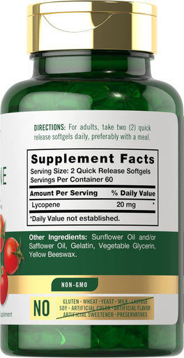 Carlyle Lycopene | 20mg | 120 Softgels | Non-GMO & Gluten Supplement