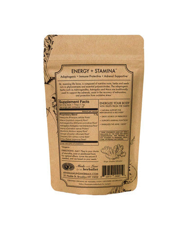 Anima Mundi Qi Energy + Protein Superfood Powder Adaptogenic Adrenal Support Supplement Powder with Ashwagandha and Slippery Elm Mood and Energy Support Supplement and Protein Powder 8oz / 227g