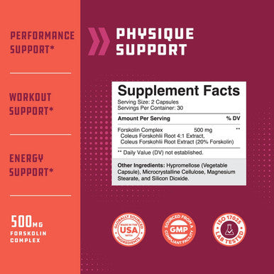 Natures Craft 100% Forskolin Supplement-Pure Forskolin Extract Supplement with Potent Coleus Forskohlii 500 mg per serving for Enhanced Energy for Adults-Plant-Based Energy Supplements for Women and Men-60 Capsules