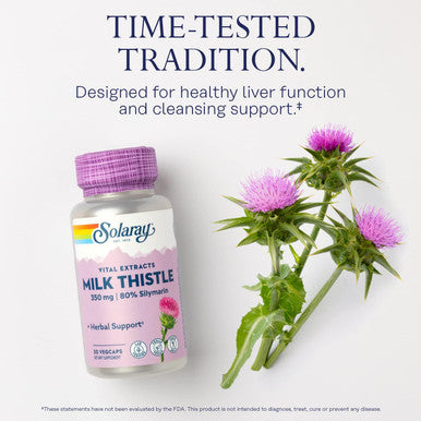 Solaray Milk Thistle Seed Extract 350 Mg d To Contain 80% Silymarin, Traditional Liver Support, Vegan & Lab Verified For Quality, 60 Day Money-Back , 30 Servings, 30 Vegcaps