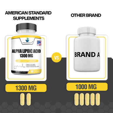 Alpha Lipoic 1300mg , ALA, Supports Glutathione Production, Supports Cardiovascular Health & Liver Health, Supports Overall Health, Powerful Antioxidants, 90 Vegan Capsules