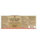 Solgar Lipotropic Factors 100 Tablets - Liver Support - Vegan Gluten Free Dairy Free Kosher - 33 Servings