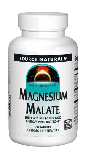 Source Naturals Magnesium Malate 1250 mg for Energy Production - 360 Tablets