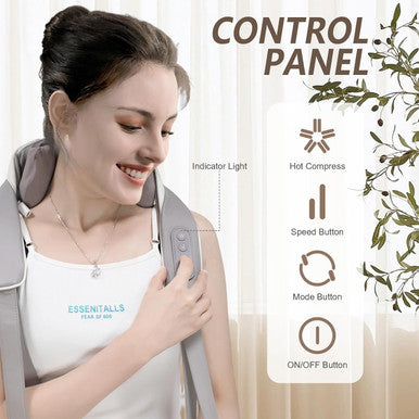 Cordless Neck Massager With Heat, 6D Shiatsu Professional Neck Massager For Pain Relief Deep Tissue, Ergonomic Kneading Neck Back Shoulder Massager With 2 Modes/Speeds