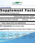Eidon Liquid Silica Mineral Concentrate Silica Supplement for Hair Collagen Production Vegan Gluten Natural Bioavailable Ionic No Preservatives Silica Drops 2 Oz Bottle