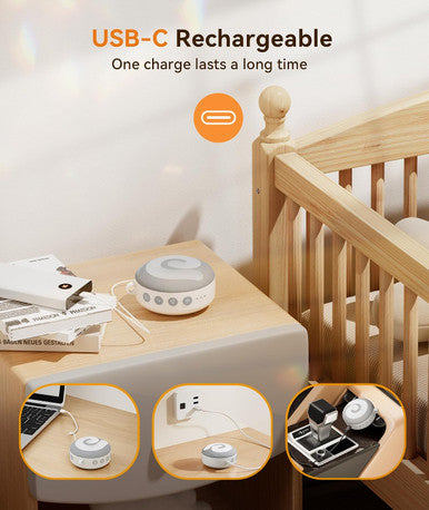 Dreamegg Portable Sound Machine Baby - D11 White Noise Machine For Baby Sleeping With Night Light White Noise Lullaby Nature Sounds Child Lock Usb Rechargeable Sound Machine For Travel Nursery