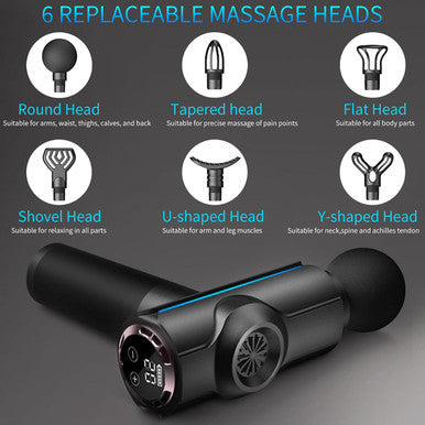 Massage Gun, Deep Tissue Back Massage Gun, For Muscle Relaxation And Pain Relief After Exercise, Impact Massager With 6 Massage Heads,Electric Muscle Massage Gun,Fascia Gun With Portable Bag