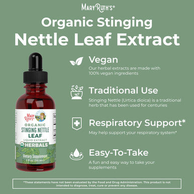 Maryruth Organics Stinging Nettle Leaf Extract | Detox Supplement Herbal Drops | USDA Organic | Vegan | Non-GMO | Gluten | 1 Fluid Oz