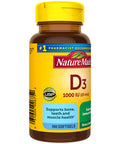 Nature Made Vitamin D3 1000 Iu (25 Mcg) Softgels 100 Count For Bone Health (Packaging May Vary)