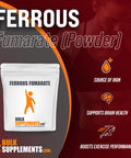 BulkSupplements Ferrous Fumarate Powder - Iron Supplement - Iron Supplement for Women - Iron Supplements for Men - Ferrous Fumarate Supplement (100 Grams - 3.5 oz)