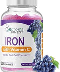 Doctors Orders Iron 10mg Vitamin C Gummies Vegetarian GMOFree Gluten Great Tasting Natural Grape Flavor Gummy Vitamins Dietary Supplement Red Cell Formation for Adults and Kids 60 Gummies