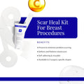Rejuvaskin Scar Heal Kit With Breast Circle, Soften, Flatten, Reduce And Recover Post Surgical And Scarred Skin, 2X Silicone Sheets, Rejuvasil Gel & Medical Tape