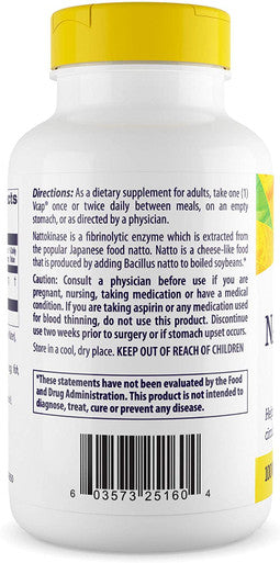 Healthy Origins Nattokinase 2, 000 FU's Multi Vitamins, 100 Mg, 180 count, Pack of 1