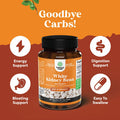 Natures Craft White Kidney Bean Energy Booster - White Kidney Bean Extract Pill and Natural Vegetarian Supplements - Natural Energy Pills and White Bean Extract Supplements