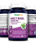NusaPure Holy Basil 3,000 mg with Bioperine - 200Vcaps. Non-GMO, Vegan, Gluten-Free