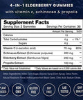 Elderberry Gummies with Vitamin C, Propolis & Echinacea - Immune System Support Gummy Vitamins for Adults & Kids - Max Strength 200mg Sambucus Antioxidant