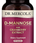 Dr. Mercola, D-Mannose and Cranberry Extract, for Women and Men, Promotes Urinary and Bladder Health, 30 Servings (60 Capsules), Non GMO, Soy , Gluten