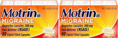 Motrin IB Migraine Relief Liquid Gel Capsules with Ibuprofen per Capsule Fast and Effective Migraine Headache Relief Medicine with NSAID Pain Reliever Ibuprofen Caffeine-Free