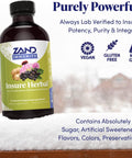 Zand Herbals Insure Herbal Liquid Blend - 17 Wellness Ingredients - W/Ecea Elderberry Ginger Sage Peppermint And More - Gluten Vegan Non-Gmo 60-Day 197 Servings 8 Fl Oz