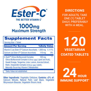 Ester-C Vitamin C 1000 mg Coated 120 Tablets