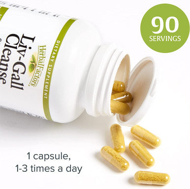 HerbalFactors by Natural Factors LivGall Cleanse Supports Liver and Gallbladder Health 90 capsules