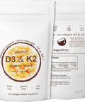 Vitamin D3 K2 Supplement Softgel, 2-In-1 10000 Iu Vit D3 + 200 Mcg Vitamin K2, Of Gmo, Gluten, Soy, Aiding In Calcium Absorption, 300 Pcs (300 Pcs)