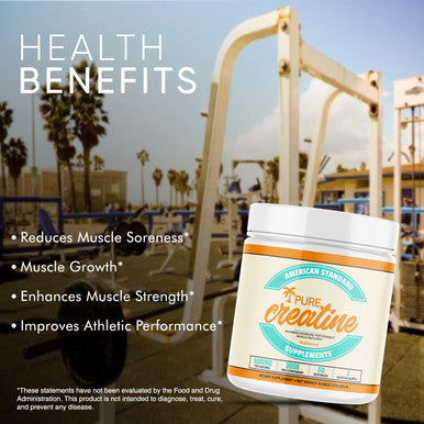 American Standard Supplements Pure Creatine Monohydrate Micronized Powder, Unflavored, Muscle Growth & Recovery, Performance, Endurance, Strength, Workout, 5000mg , 60 Servings, 300 Gram